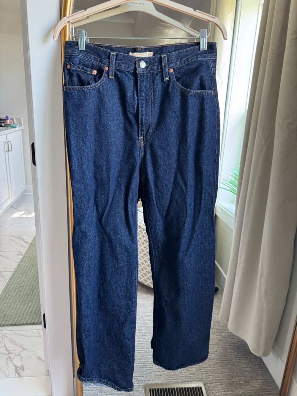 Levi's Dark Indigo High-Rise Wide-Leg Jeans - Picture 2 of 5